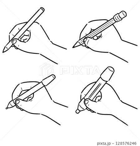 vector set of hand writing with pencil, pen, marker vector set of hand writing with pencil, pen, marker 128576246