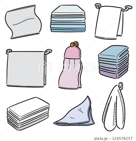 vector set of hand towel vector set of hand towel 128576257