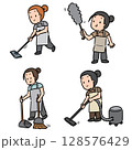 vector set of maid 128576429