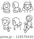 vector set of pain people 128576430