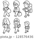 vector set of people walking 128576436