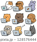 vector set of animal office worker 128576444