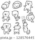 vector set of cat 128576445