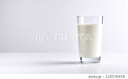 《AI画像》グラスに入った牛乳 128576459