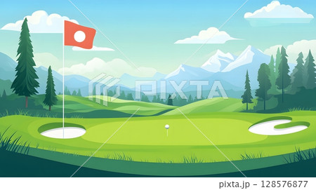 golf tournament banner background flat vector style 128576877