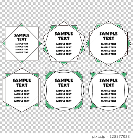 Simple and gentle frame set Decoration Decorative frame Green 128577028