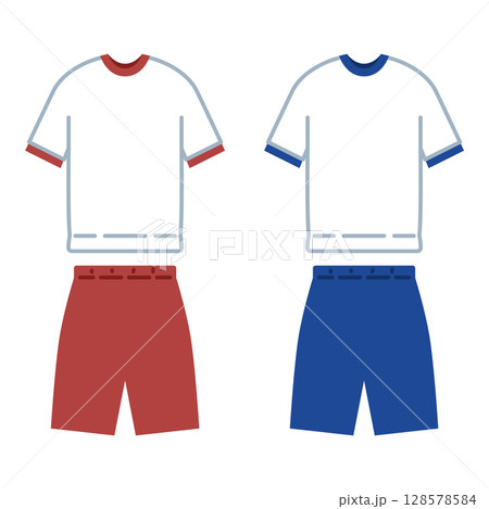 半袖の体育着のイラストセット 128578584