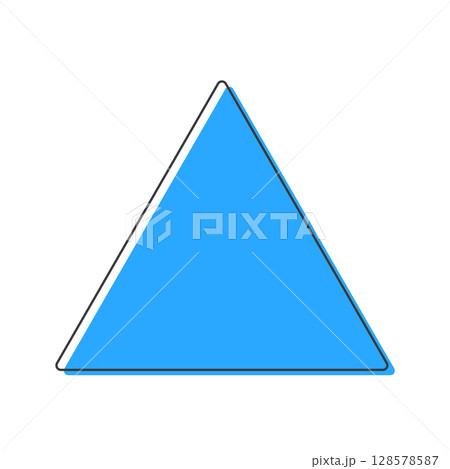 青い三角形の線画アイコン - シンプルでおしゃれなフレームや装飾、上･アップ･増加のイメージ素材 128578587