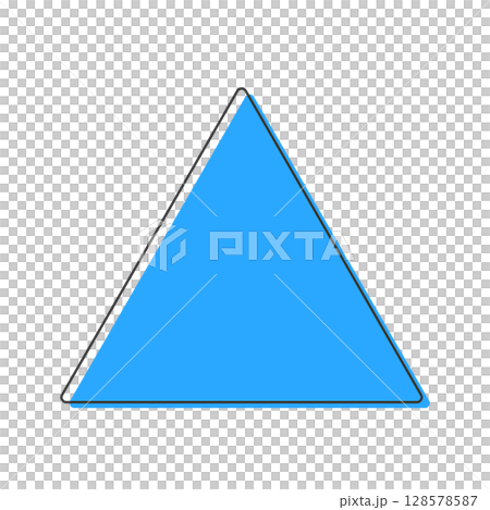 青い三角形の線画アイコン - シンプルでおしゃれなフレームや装飾、上･アップ･増加のイメージ素材 128578587