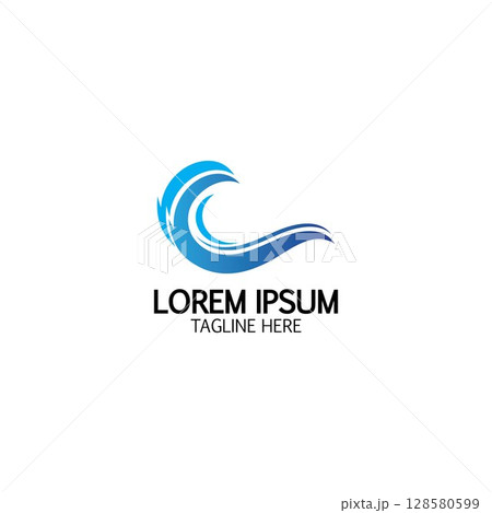 Water wave icon vector Water wave icon vector 128580599