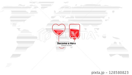 Image of blood donation icon and text over world map Image of blood donation icon and text over world map 128580823