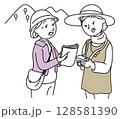 地図を見るシニア女性2人 128581390