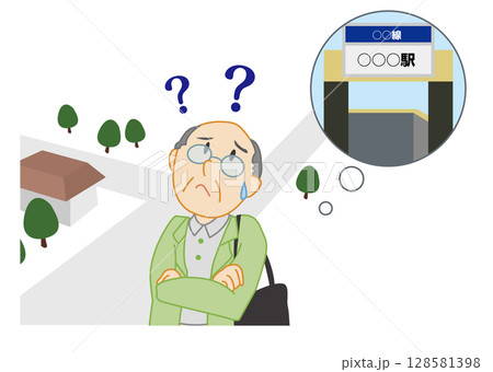 道に迷うシニア男性 128581398