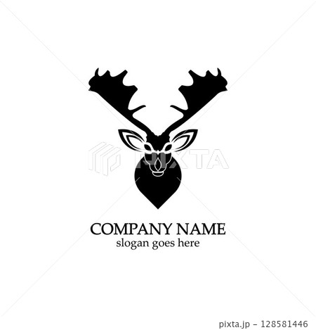 Deer head Logo Template vector icon illustration design Deer head Logo Template vector icon illustration design 128581446
