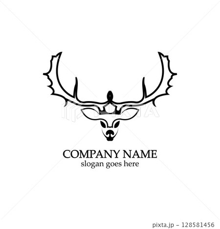 Deer head Logo Template vector icon illustration design 128581456