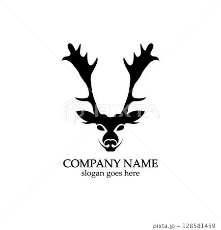 Deer head Logo Template vector icon illustration design Deer head Logo Template vector icon illustration design 128581459