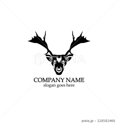 Deer head Logo Template vector icon illustration design 128581460