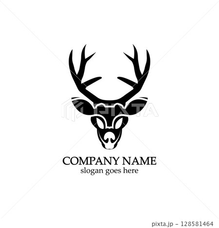 Deer head Logo Template vector icon illustration design Deer head Logo Template vector icon illustration design 128581464