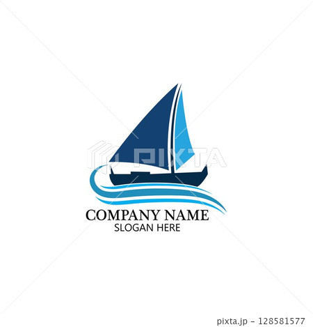 boat logo template,ship icon design,illustration element vector 128581577