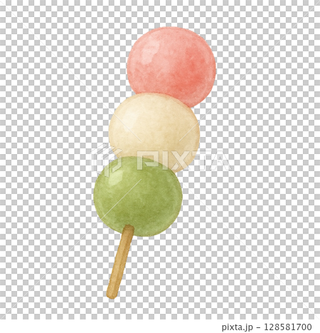 【和菓子】三色団子のイラスト 128581700