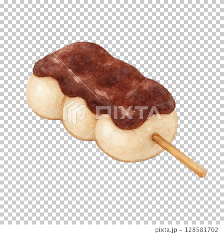 【和菓子】あんこの串団子のイラスト 128581702