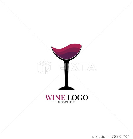 Wine logo design template.vector illustration of icon-vector 128581704