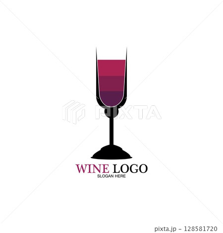 Wine logo design template.vector illustration of icon-vector 128581720