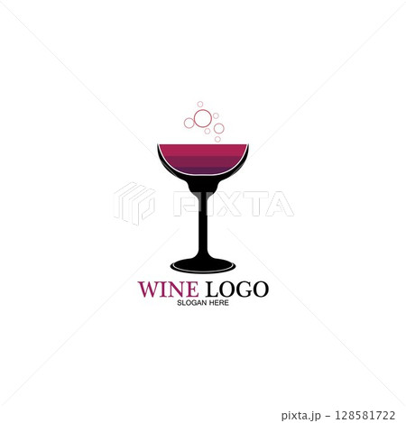 Wine logo design template.vector illustration of icon-vector 128581722