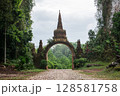 Temple gate at Dharma Khao Na Nai Luang Park Surat Thani, Thailand. 128581758