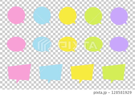 A set of colorful speech bubbles A set of colorful speech bubbles 128581929