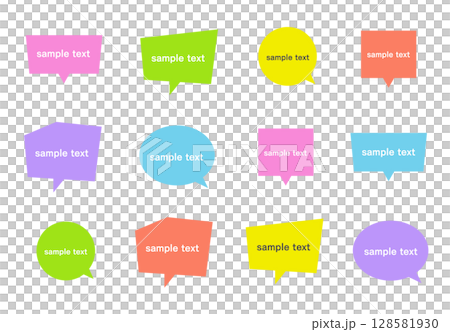 A set of colorful speech bubbles A set of colorful speech bubbles 128581930