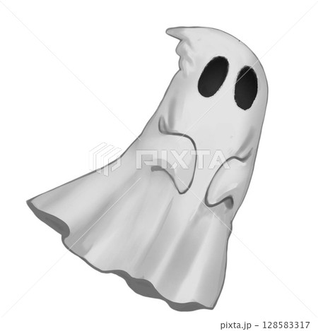 Halloween, Halloween ghost, Halloween ghost wearing a hat, white, Halloween ghost holding a pumpkin Hollow Eyed Ghost 128583317