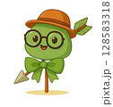 Green heart with hat, arrow, Valentine's Day, heart, heart with glasses and bow 128583318