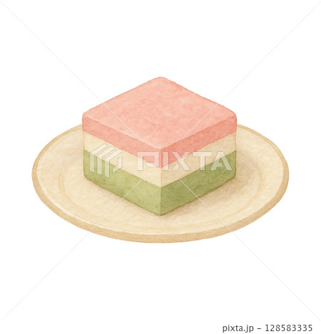 【和菓子】菱餅のイラスト 【和菓子】菱餅のイラスト 128583335