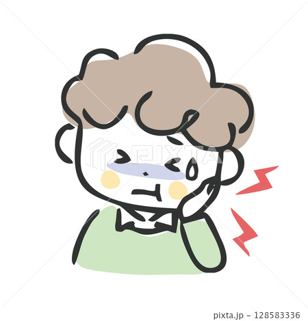 虫歯を痛がる子ども 虫歯を痛がる子ども 128583336