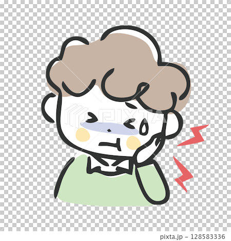 虫歯を痛がる子ども 虫歯を痛がる子ども 128583336