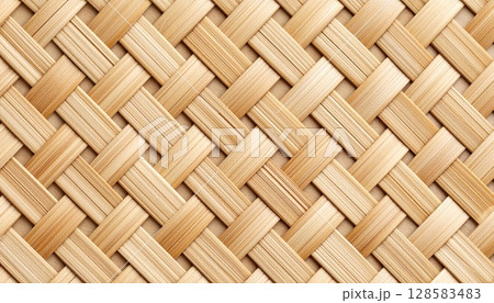 《AI画像》編み込みの竹の背景素材 128583483