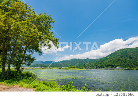 奥琵琶湖　湖岸からの景観　滋賀県長浜市 128583666