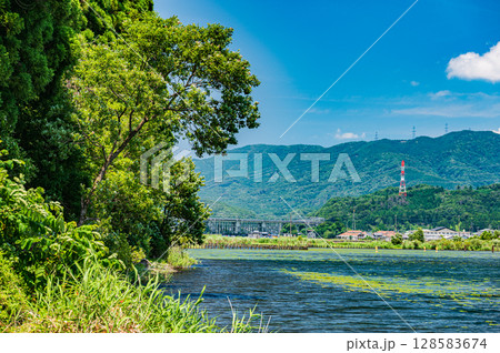 奥琵琶湖 湖岸からの景観 滋賀県長浜市 奥琵琶湖 湖岸からの景観 滋賀県長浜市 128583674