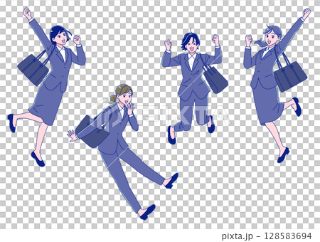 動漫風格女孩求職套裝 128583694