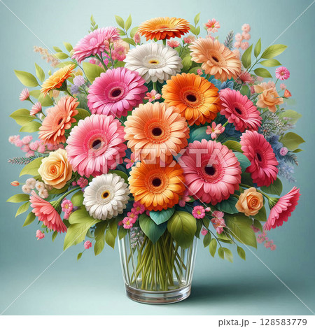 明るい色の花たち 128583779