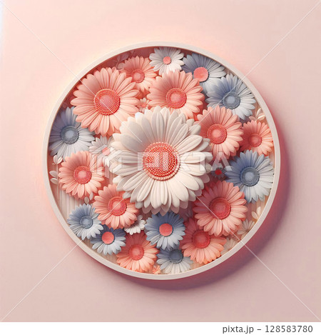 すっきりデザインの花モチーフ 128583780