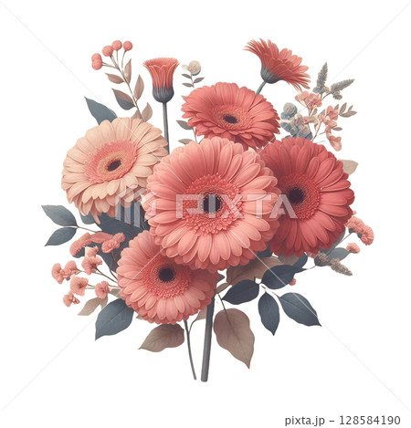 清らかな色彩のガーベラ 清らかな色彩のガーベラ 128584190