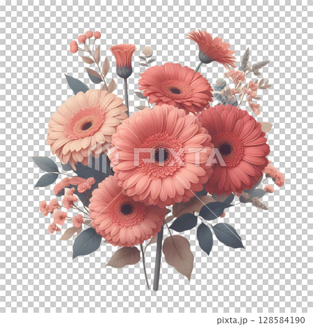 清らかな色彩のガーベラ 清らかな色彩のガーベラ 128584190