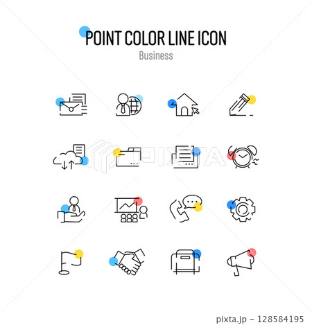 Simple point color line icon that is good to use 128584195