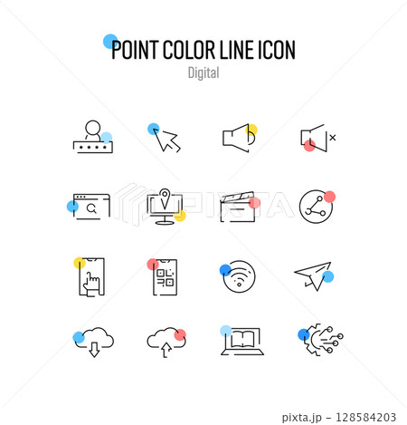Simple point color line icon that is good to use Simple point color line icon that is good to use 128584203