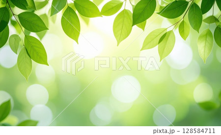 《AI画像》新緑イメージの背景素材 128584711