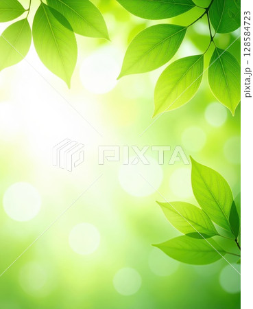 《AI画像》新緑イメージの背景素材 128584723