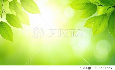 《AI画像》新緑イメージの背景素材 《AI画像》新緑イメージの背景素材 128584725