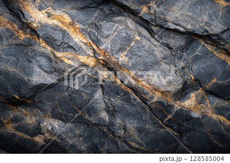 Natural Beauty Showcased With Quartz Veins Intertwined in Striking Stone. Generative AI 128585004